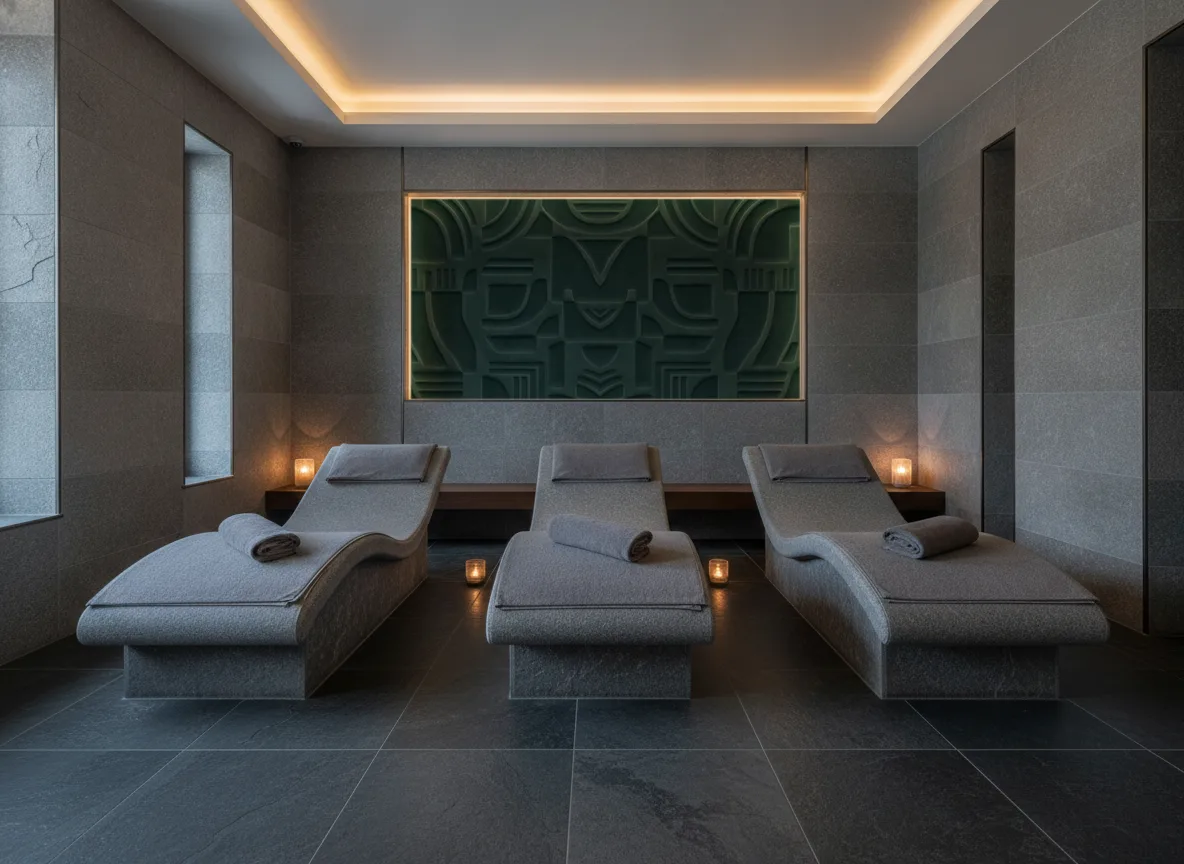 Arcane — Spa w szarym kamieniu — podświetlona wnęka