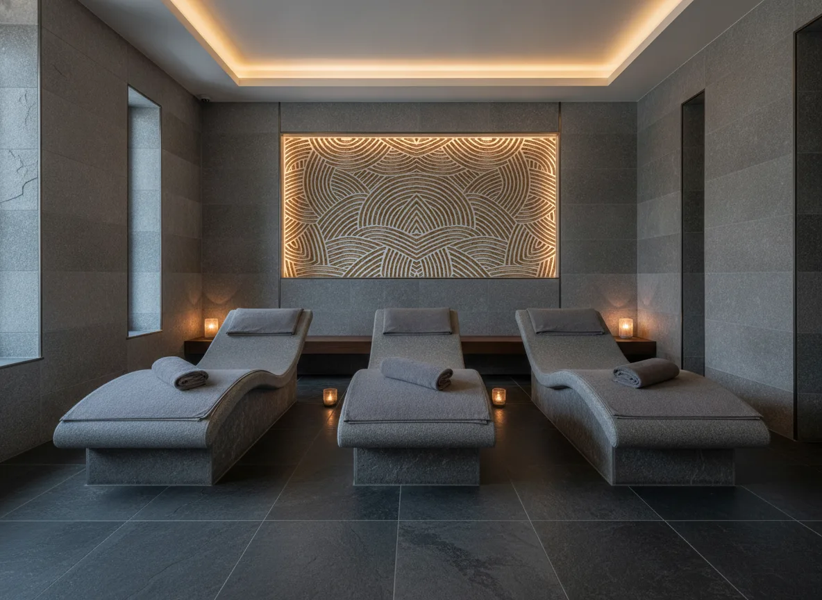 Assouan — Spa w szarym kamieniu — podświetlona wnęka