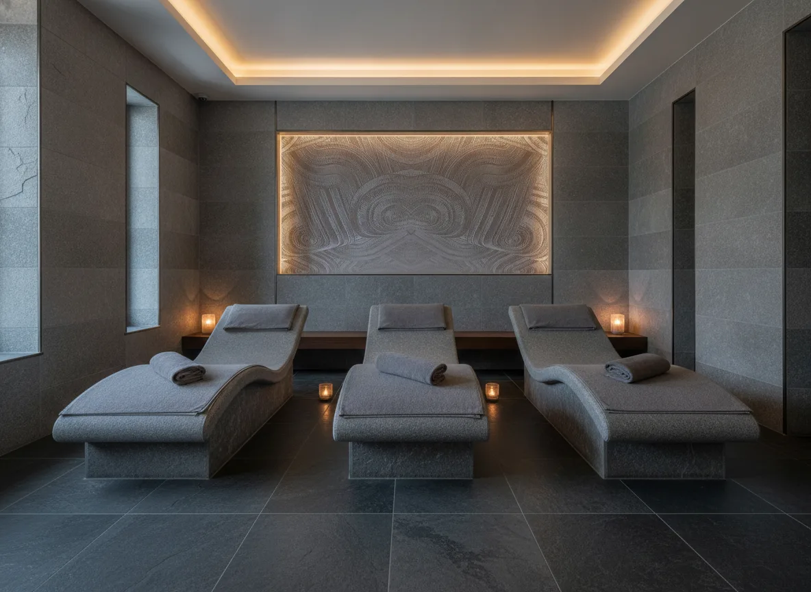Carat — Spa w szarym kamieniu — podświetlona wnęka