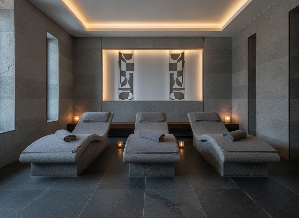 Concordance — Spa w szarym kamieniu — podświetlona wnęka
