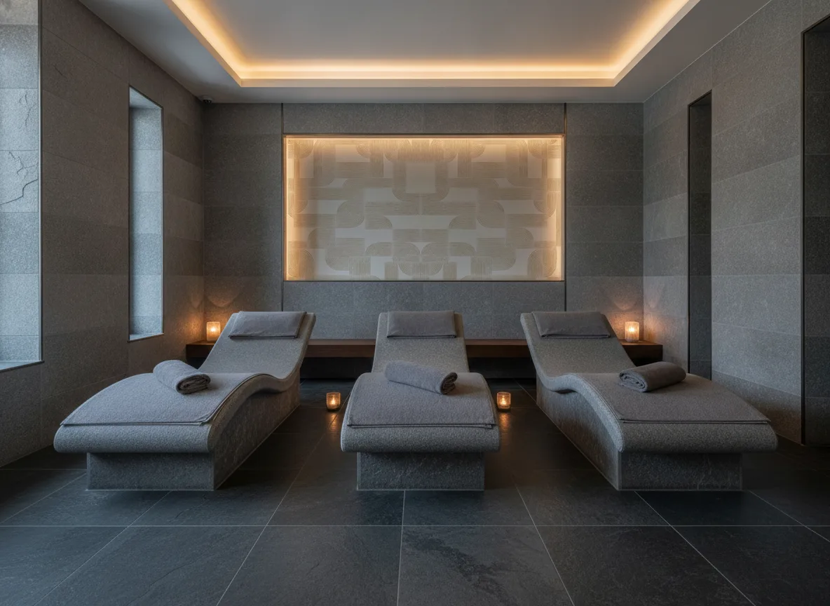Hector — Spa w szarym kamieniu — podświetlona wnęka