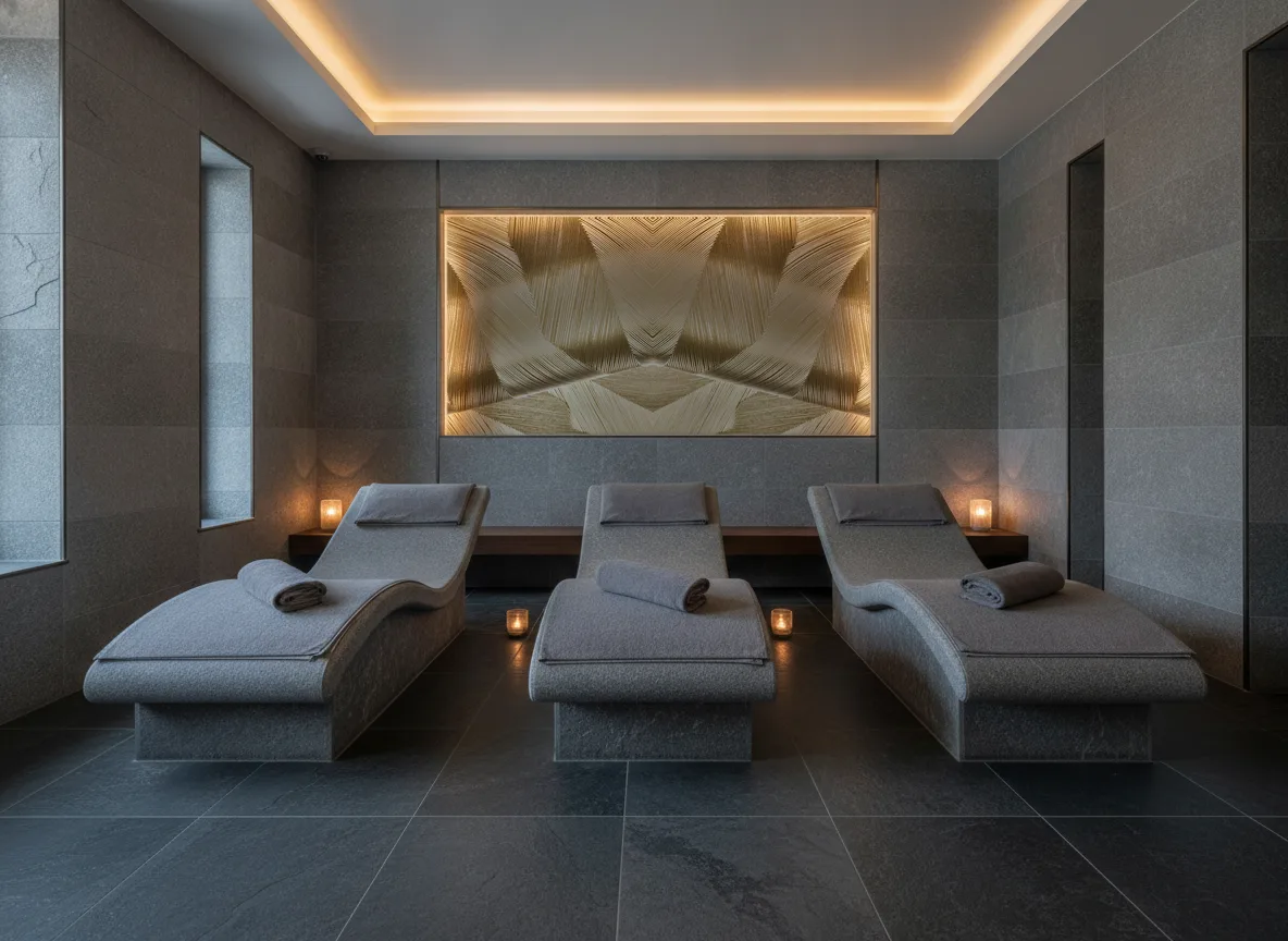 Kohinor — Spa w szarym kamieniu — podświetlona wnęka