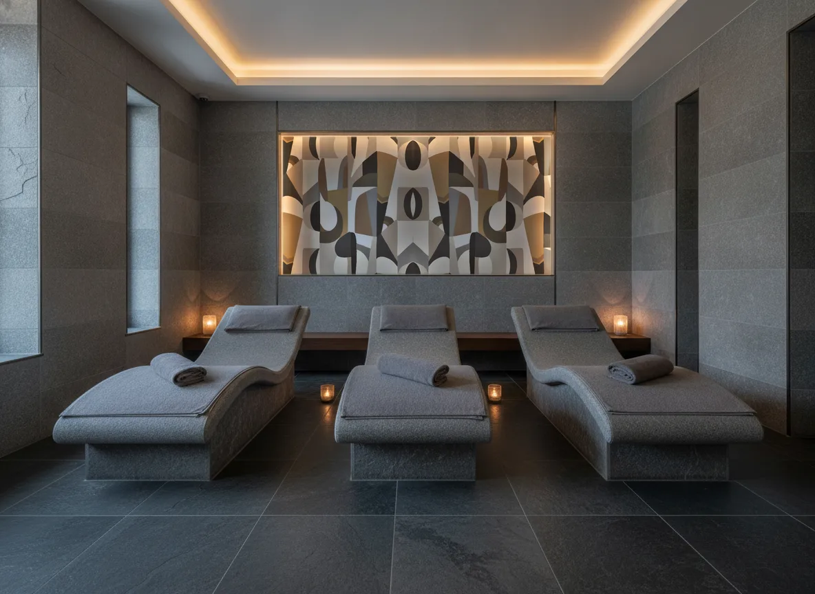 L'Atelier — Spa w szarym kamieniu — podświetlona wnęka