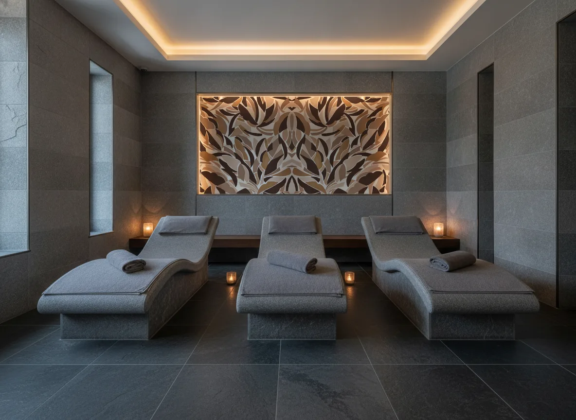 L'Atelier — Spa w szarym kamieniu — podświetlona wnęka