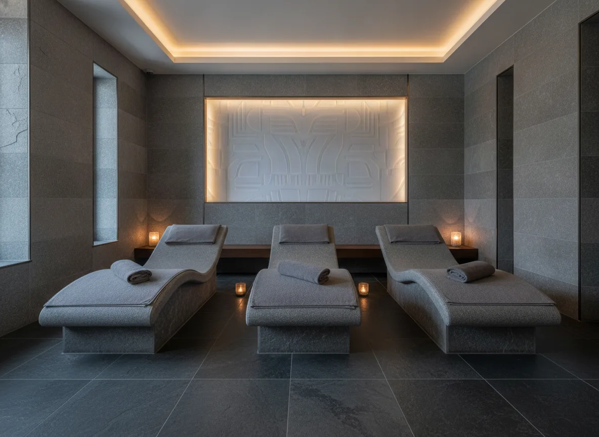 Linsolite — Spa w szarym kamieniu — podświetlona wnęka