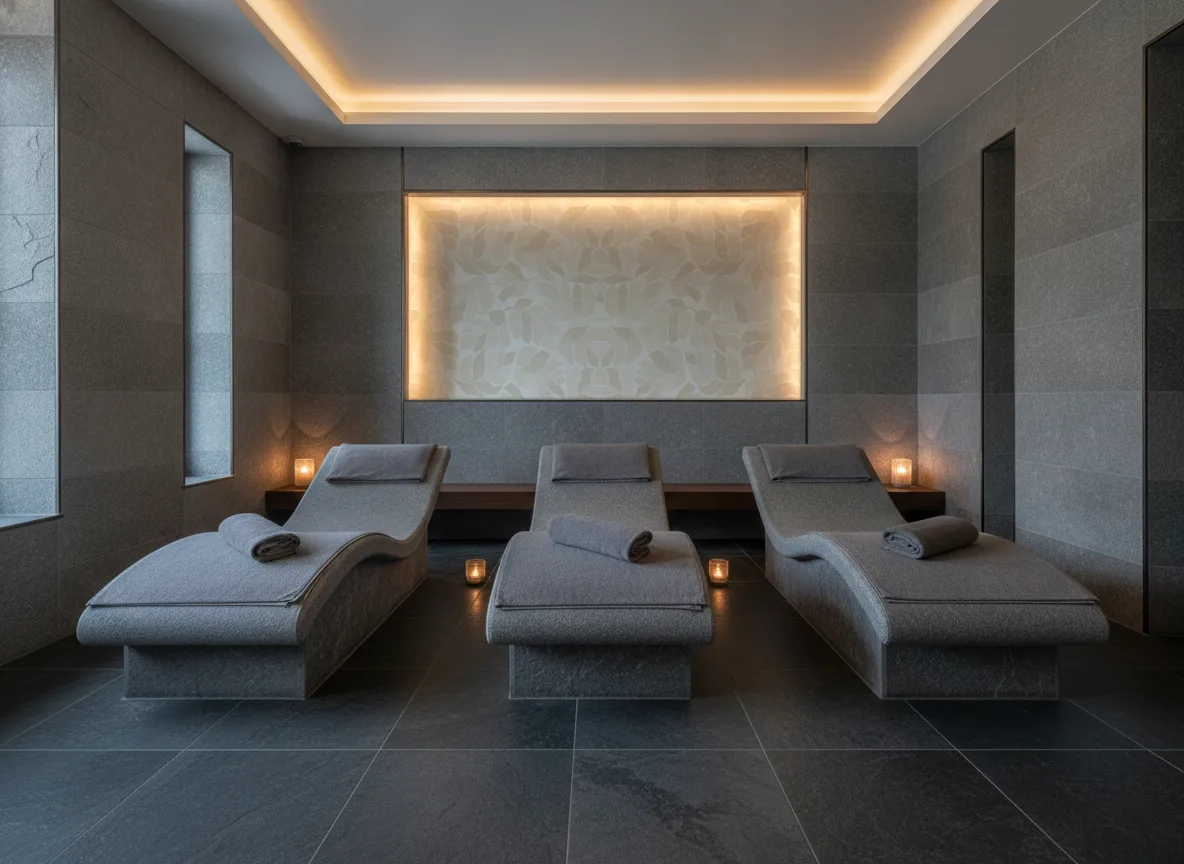 Lontara — Spa w szarym kamieniu — podświetlona wnęka