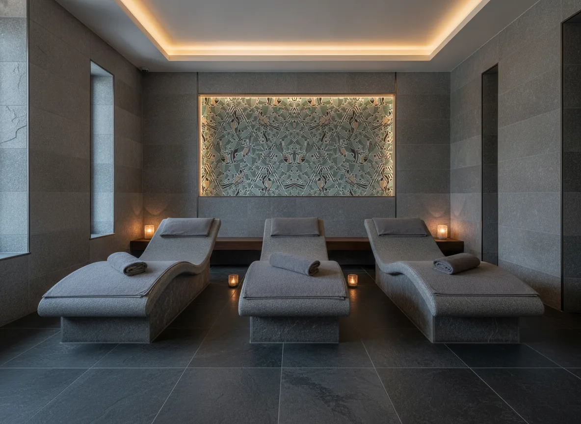 Printemps Viennois — Spa w szarym kamieniu — podświetlona wnęka