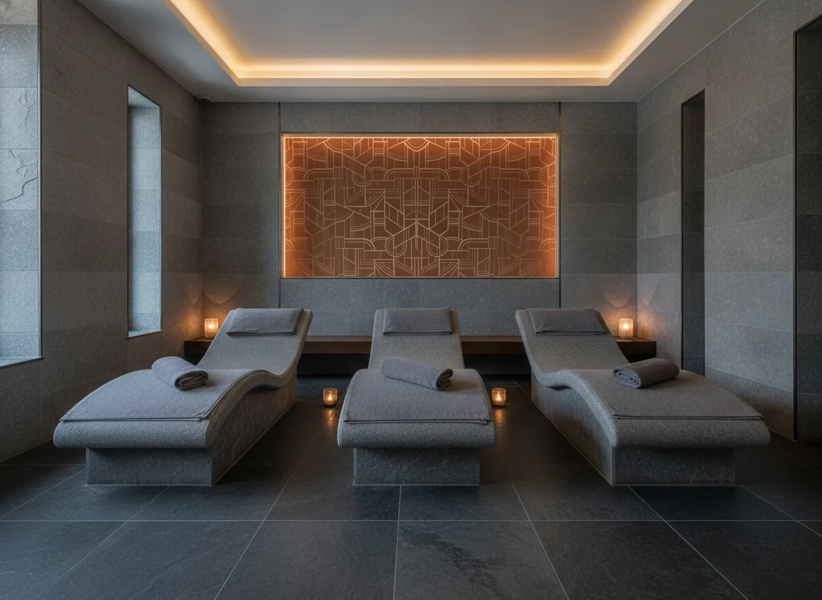 Reims — Spa w szarym kamieniu — podświetlona wnęka