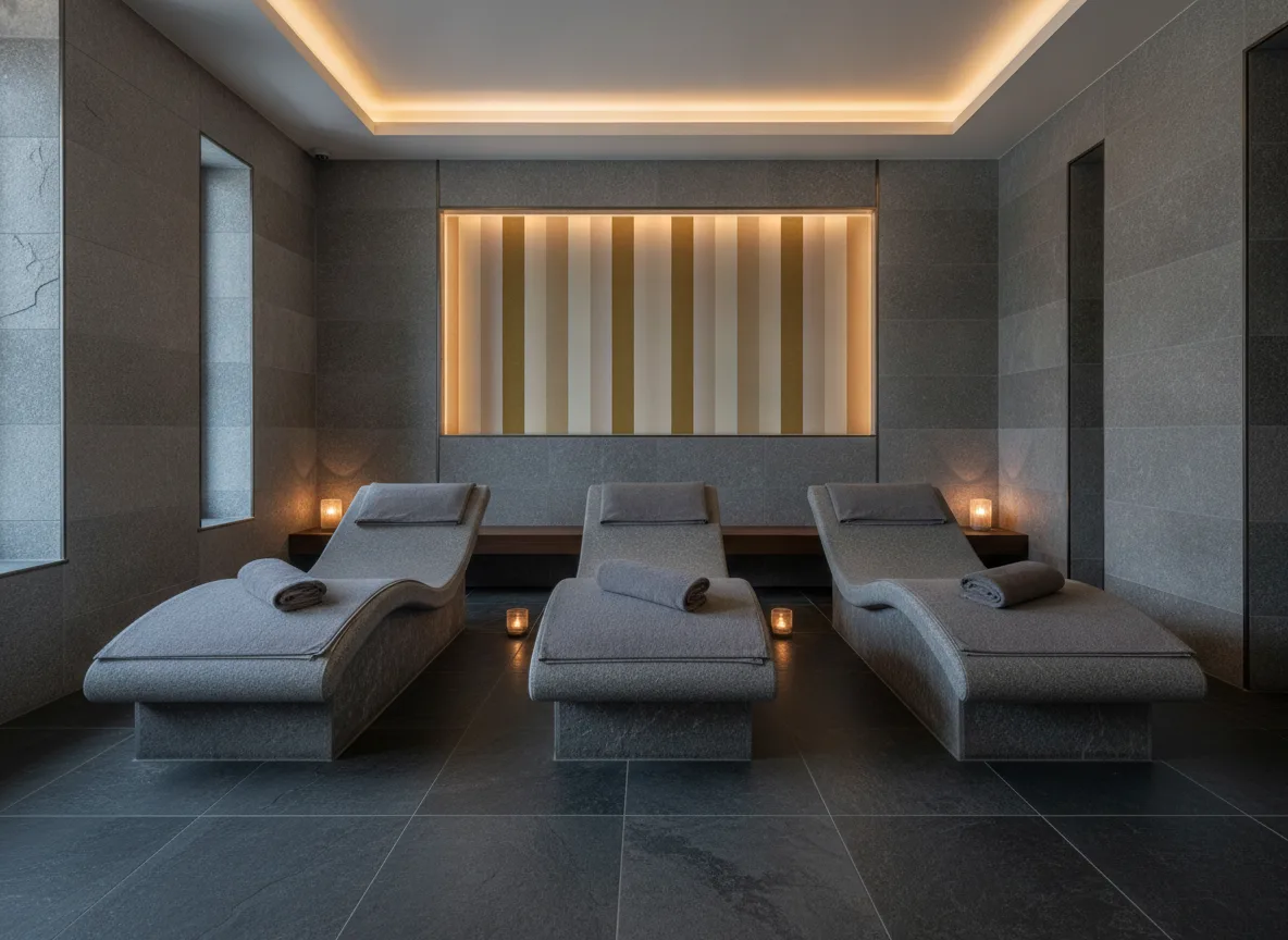 Transat L'Ile Aux Oiseaux — Spa w szarym kamieniu — podświetlona wnęka