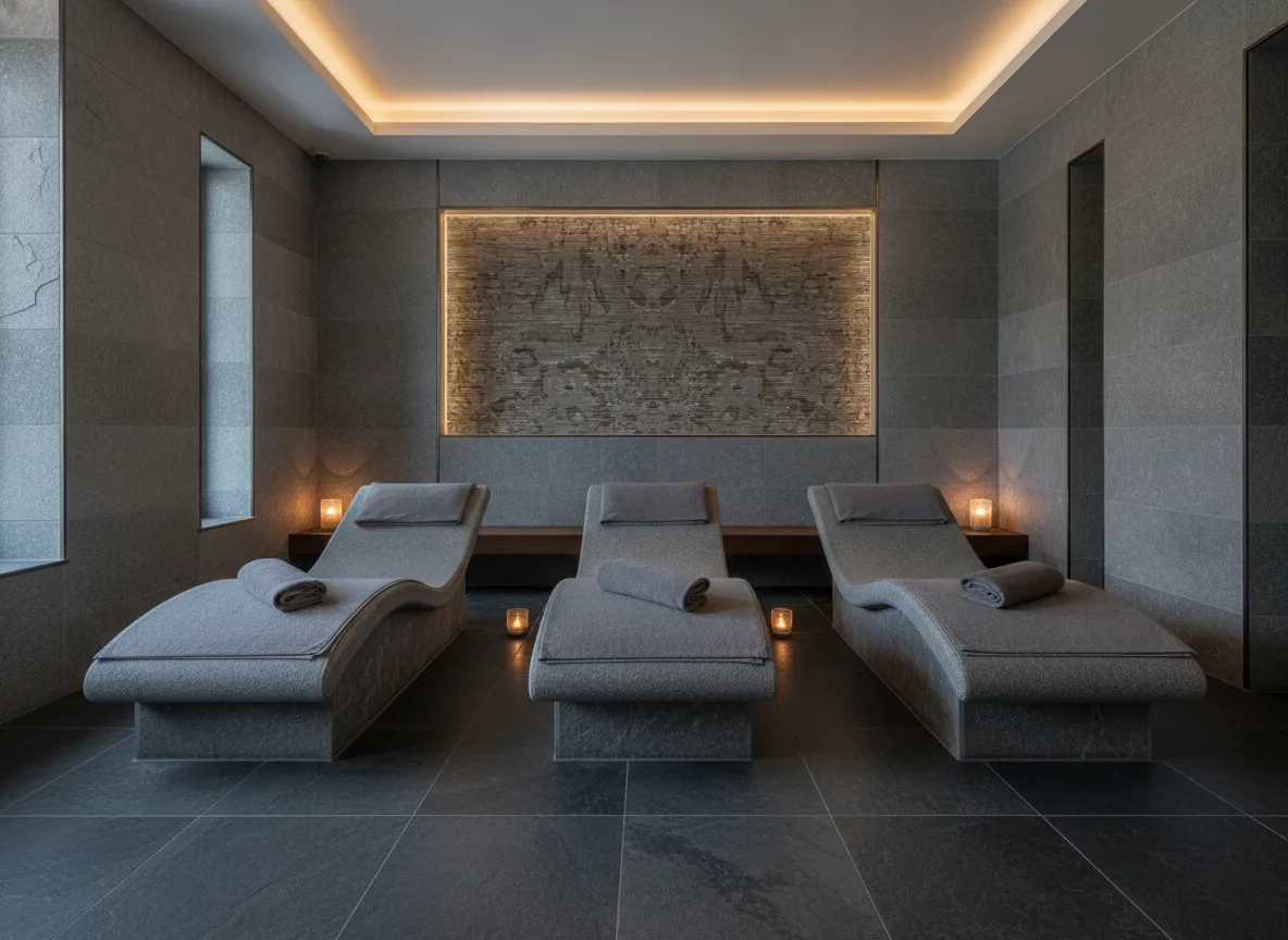 Verdure — Spa w szarym kamieniu — podświetlona wnęka